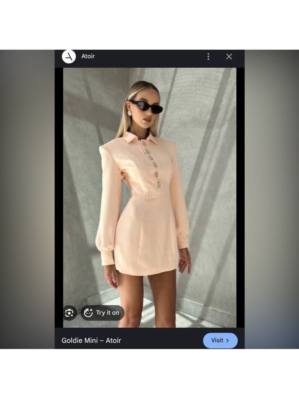 Atoir Peach Long Sleeve Dress